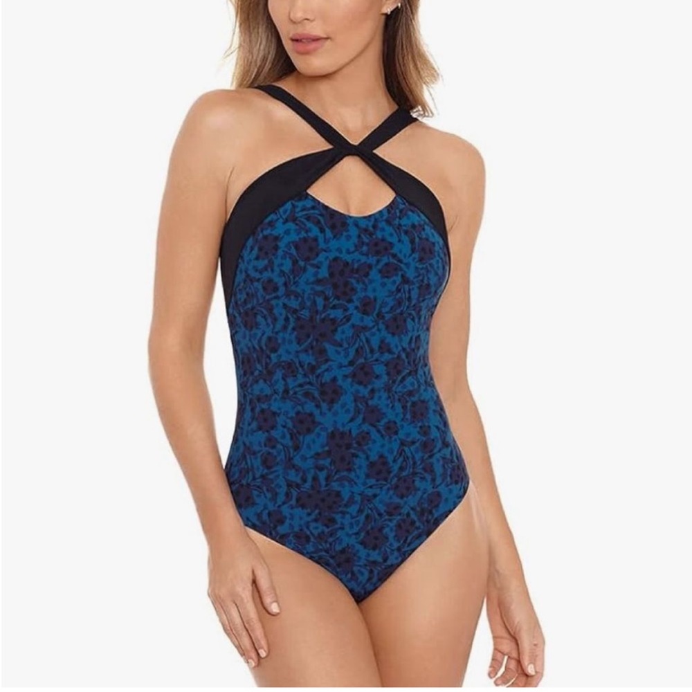 Amoressa Women's Blue Floral Swimsuit